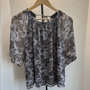New, never used - LOFT Black and White Boxy Short Sleeve Blouse